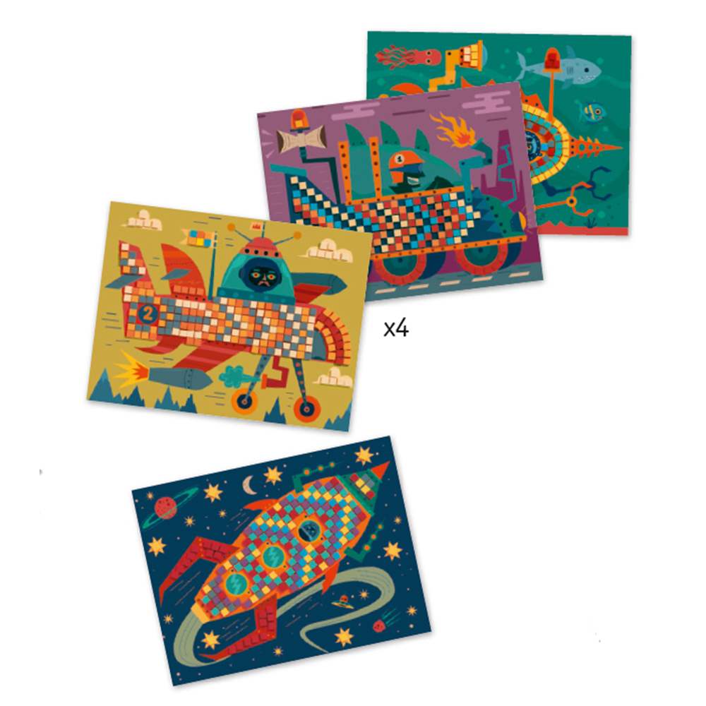 Design For older children - Collages  Mosaic kits - Ace at the wheel