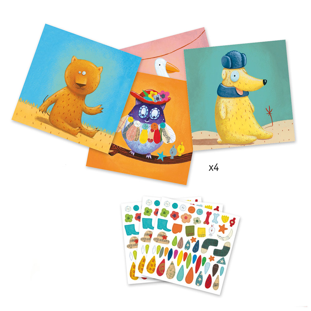 DJECO CREATE WITH STICKERS CREATE ANIMALS