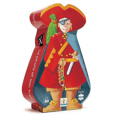 Djeco Silouhette Puzzles The pirate and his treasure - 36 pcs