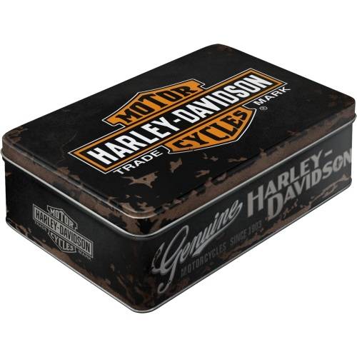 Nostalgic Storage Tin box Flat Harley-Davidson Genuine