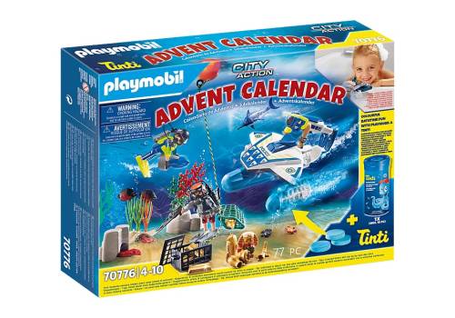 PLAYMOBIL 70776 POLICE DIVING MISSION ADVENT CALENDAR WITH COLOUR