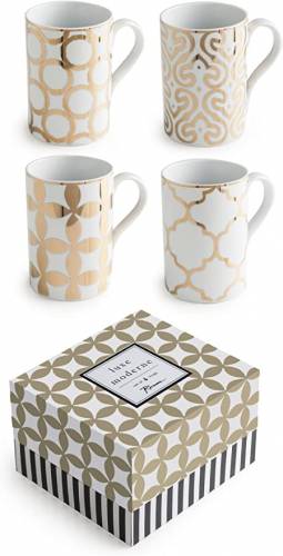 LUXE MODERNE SET OF 4 ASSORTED MUGS