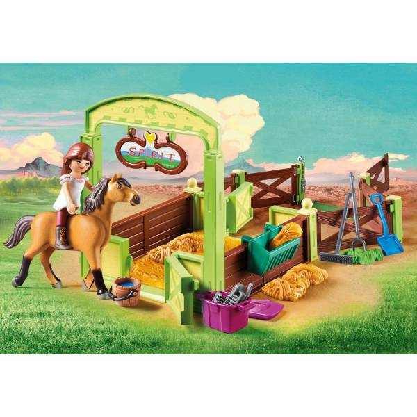 PLAYMOBIL 9478 DREAMWORKS SPIRIT LUCKY AND SPIRIT WITH HORSE STALL FOR CHILDREN