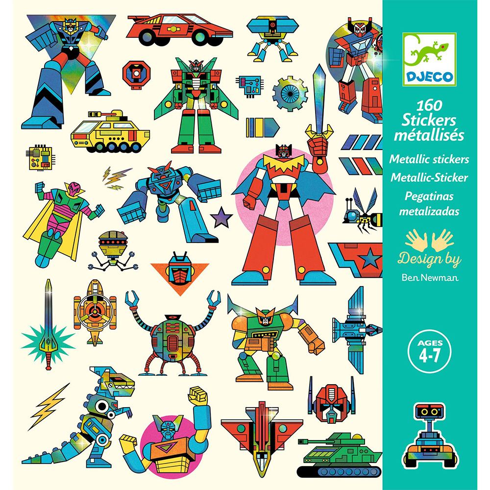 DJECO ART AND CRAFT SMALL GIFTS FOR OLDER ONES - STICKERS ROBOTS
