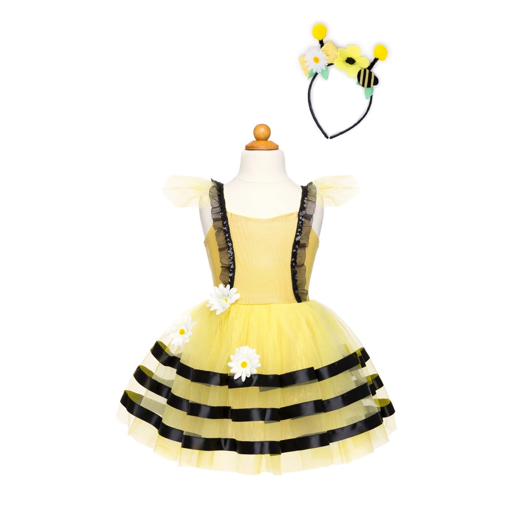 Great Pretenders Bumble Bee Dress & Headband, SIZE US 5-6