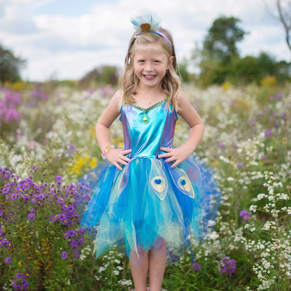 Great Pretenders Pretty Peacock Dress w/Headband,  SIZE US 5-6