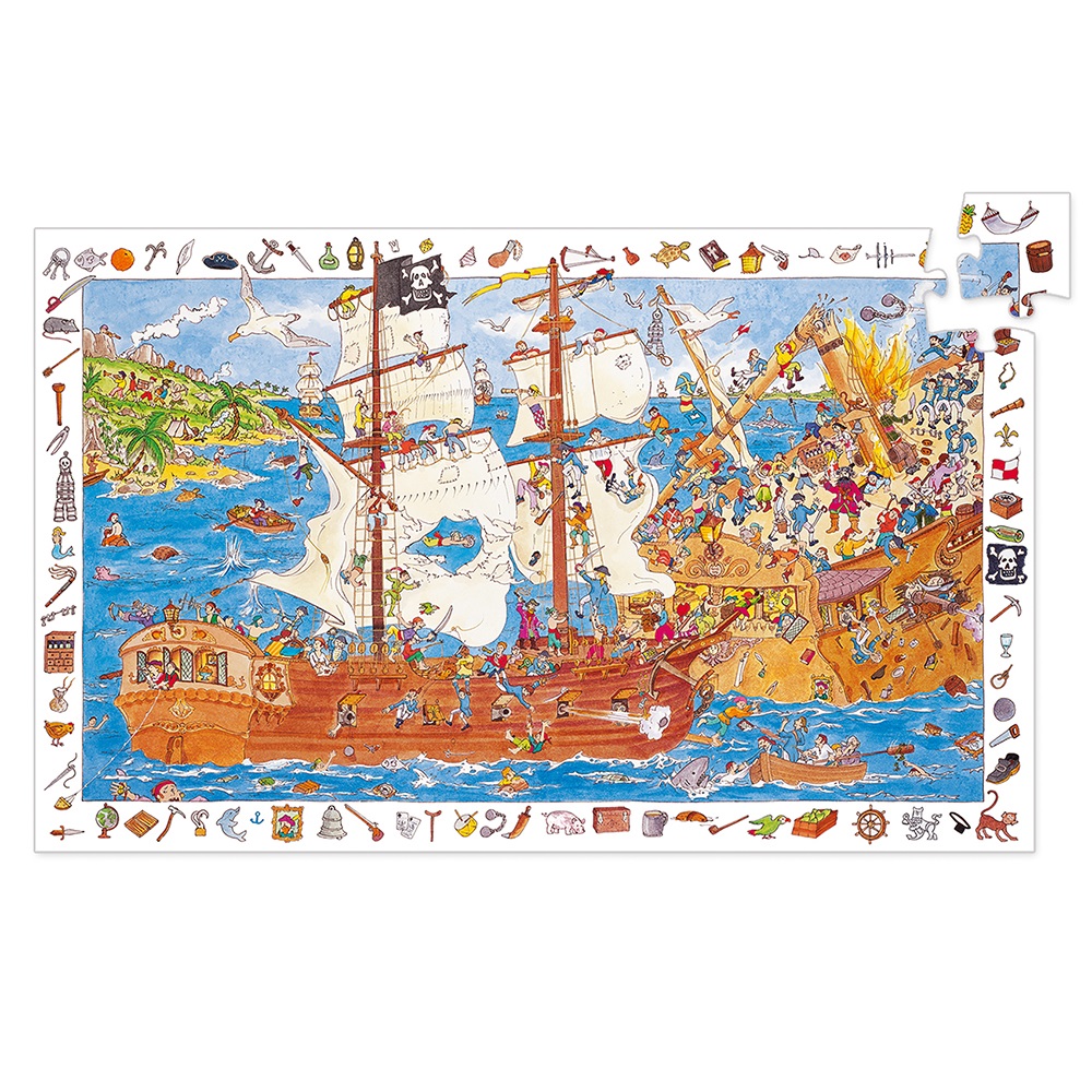 DJECO PUZZLES OBSERVATION PIRATES - 100 PCS - FSC MIX