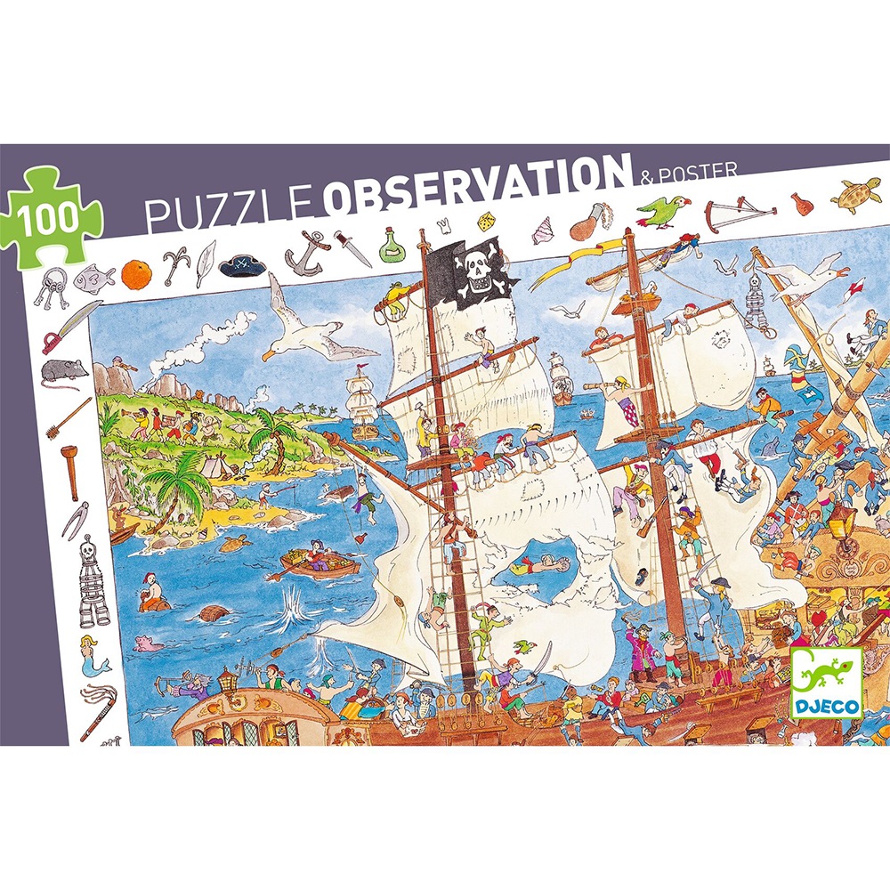 DJECO PUZZLES OBSERVATION PIRATES - 100 PCS - FSC MIX