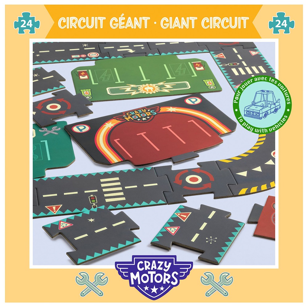 DJECO TOYS AND GAMES CRAZY MOTORS CIRCUIT DE VILLE - PUZZLE GEANT