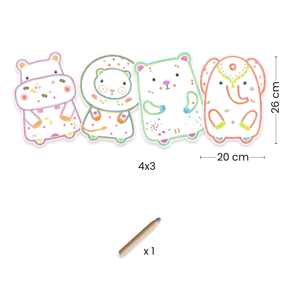 DJECO ART AND CRAFT SMALL GIFTS FOR LITTLE ONES - COLOURING WILD ANIMALS