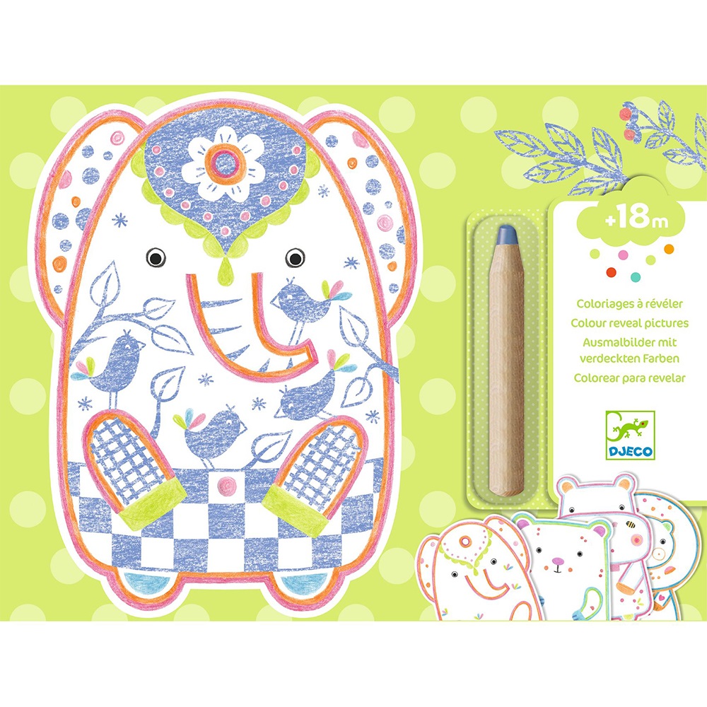 DJECO ART AND CRAFT SMALL GIFTS FOR LITTLE ONES - COLOURING WILD ANIMALS