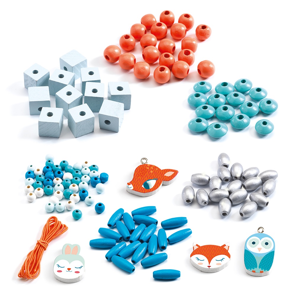 DJECO FOR OLDER CHILDREN - BEADS AND JEWELLERY WOODEN BEADS, SMALL ANIMALS