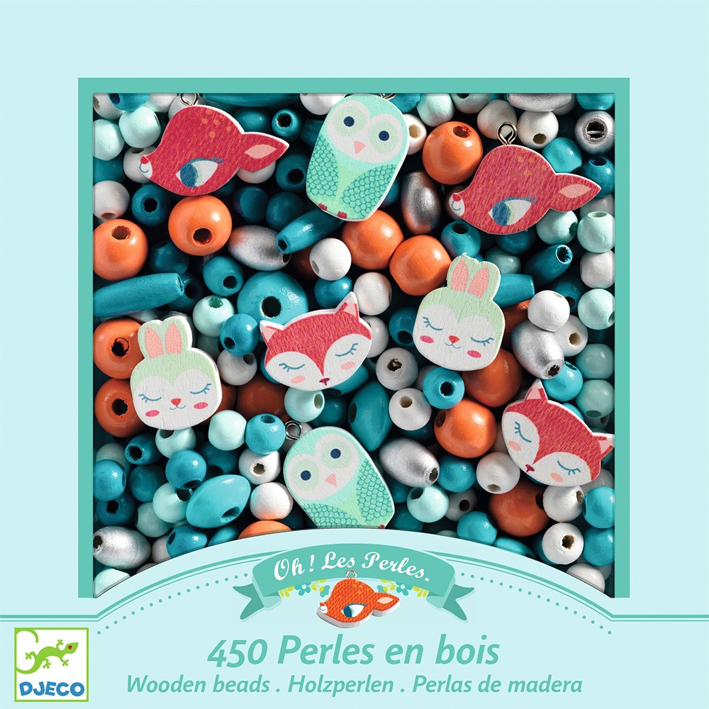 DJECO FOR OLDER CHILDREN - BEADS AND JEWELLERY WOODEN BEADS, SMALL ANIMALS