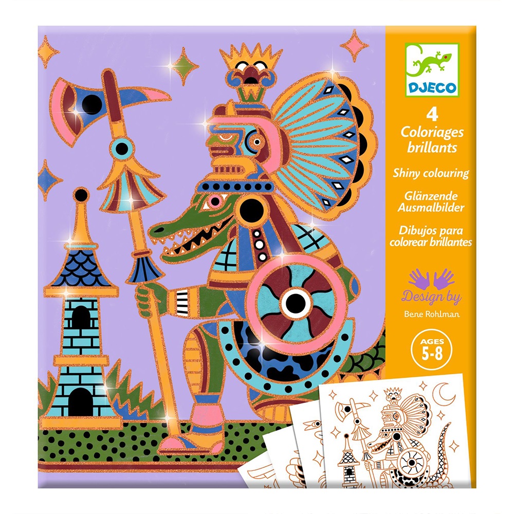 DJECO ART AND CRAFT SMALL GIFTS FOR OLDER ONES - COLOURING SURPRISES ANIMAL WARRIORS