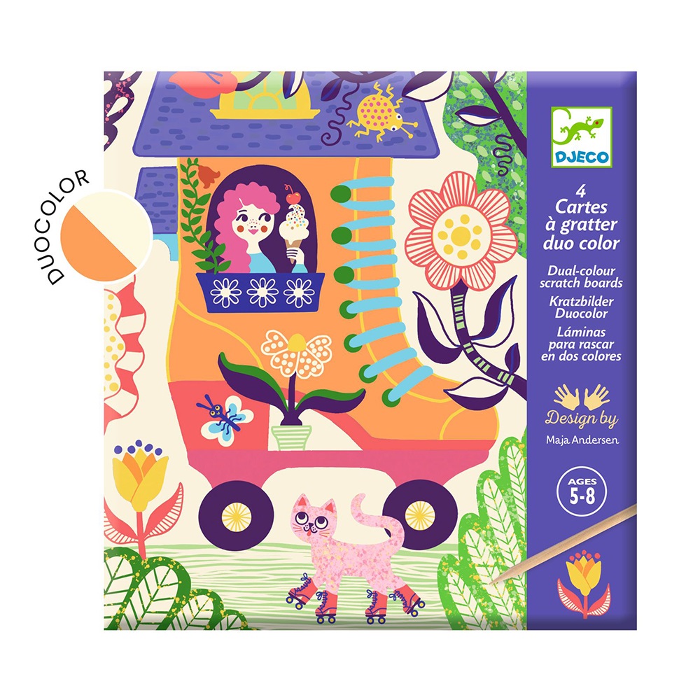 DJECO ART AND CRAFT SMALL GIFTS FOR OLDER ONES - SCRATCH CARDS WACKY HOUSES