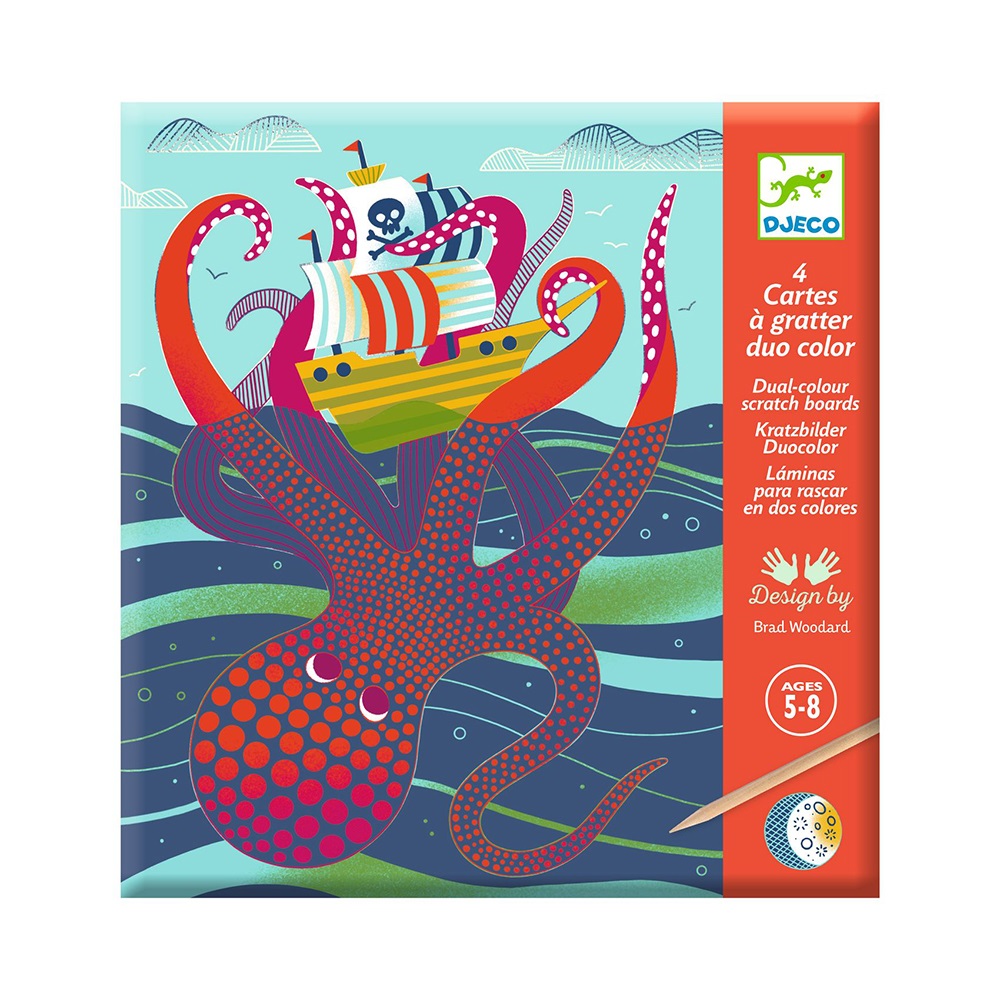 DJECO ART AND CRAFT SMALL GIFTS FOR OLDER ONES - SCRATCH CARDS TOPSY-TURVY