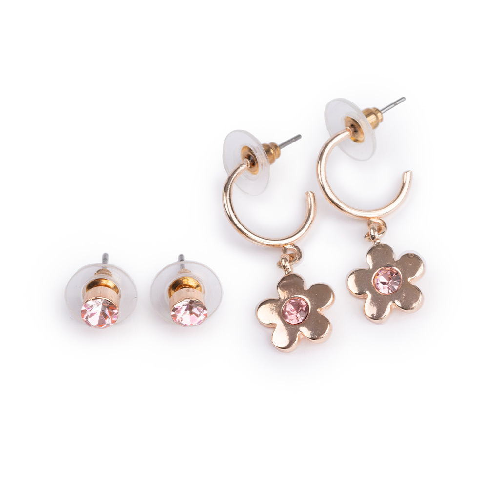 GREAT PRETENDERS BOUTIQUE CHIC BEJEWELLED BLOOMS EARRINGS, 2 PAIR