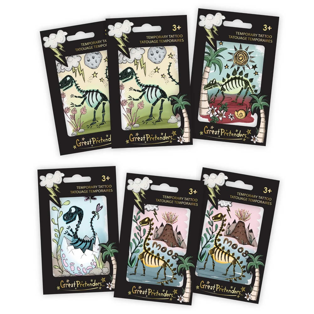 GREAT PRETENDERS DINOSAUR TATTOO SINGLE - ASSORTED