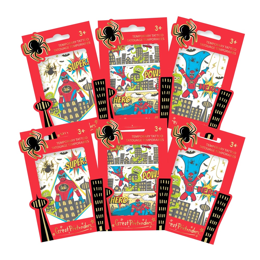 GREAT PRETENDERS SUPERHERO TATTOO SINGLE - ASSORTED