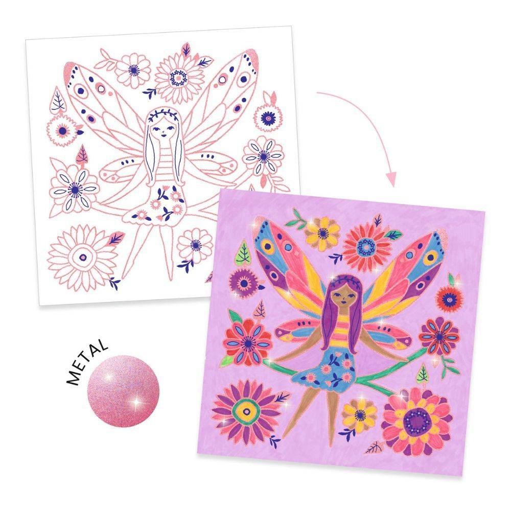 DJECO ART AND CRAFT SMALL GIFTS FOR OLDER ONES - COLOURING SURPRISES LITTLE WINGS