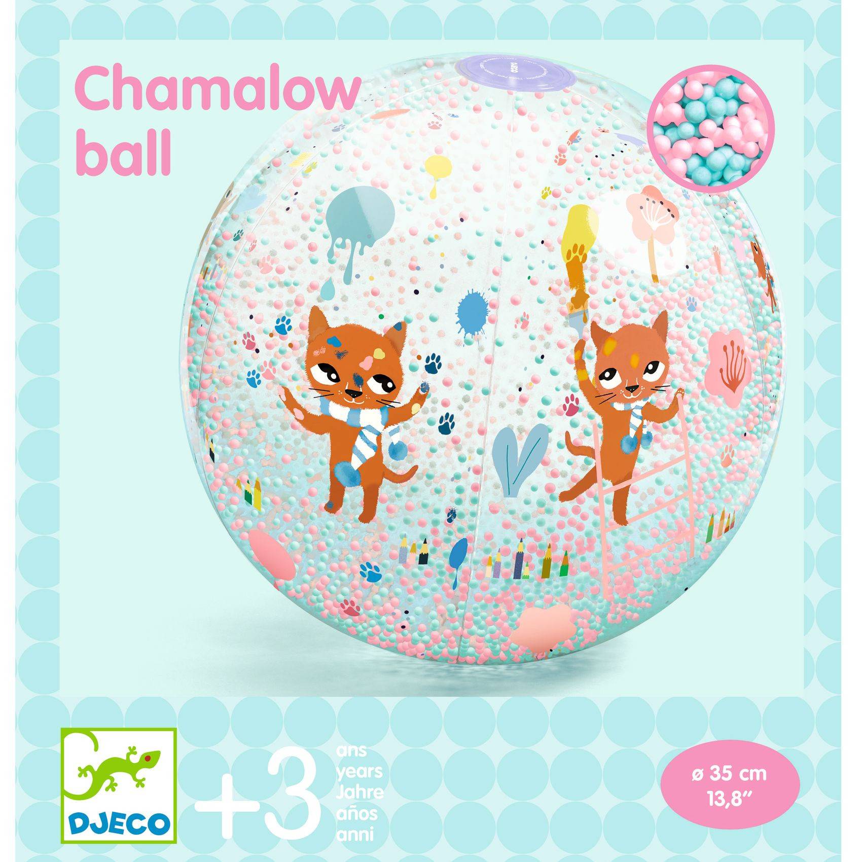 DJECO INFLATABLE BALL BALLON GONFLABLE CHAMALOW 35 CM