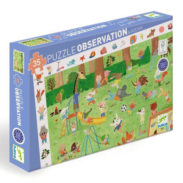DJECO LITTLE FRIENDS GARDEN - 35 PCS OBSERVATION PUZZLE - FSC MIX