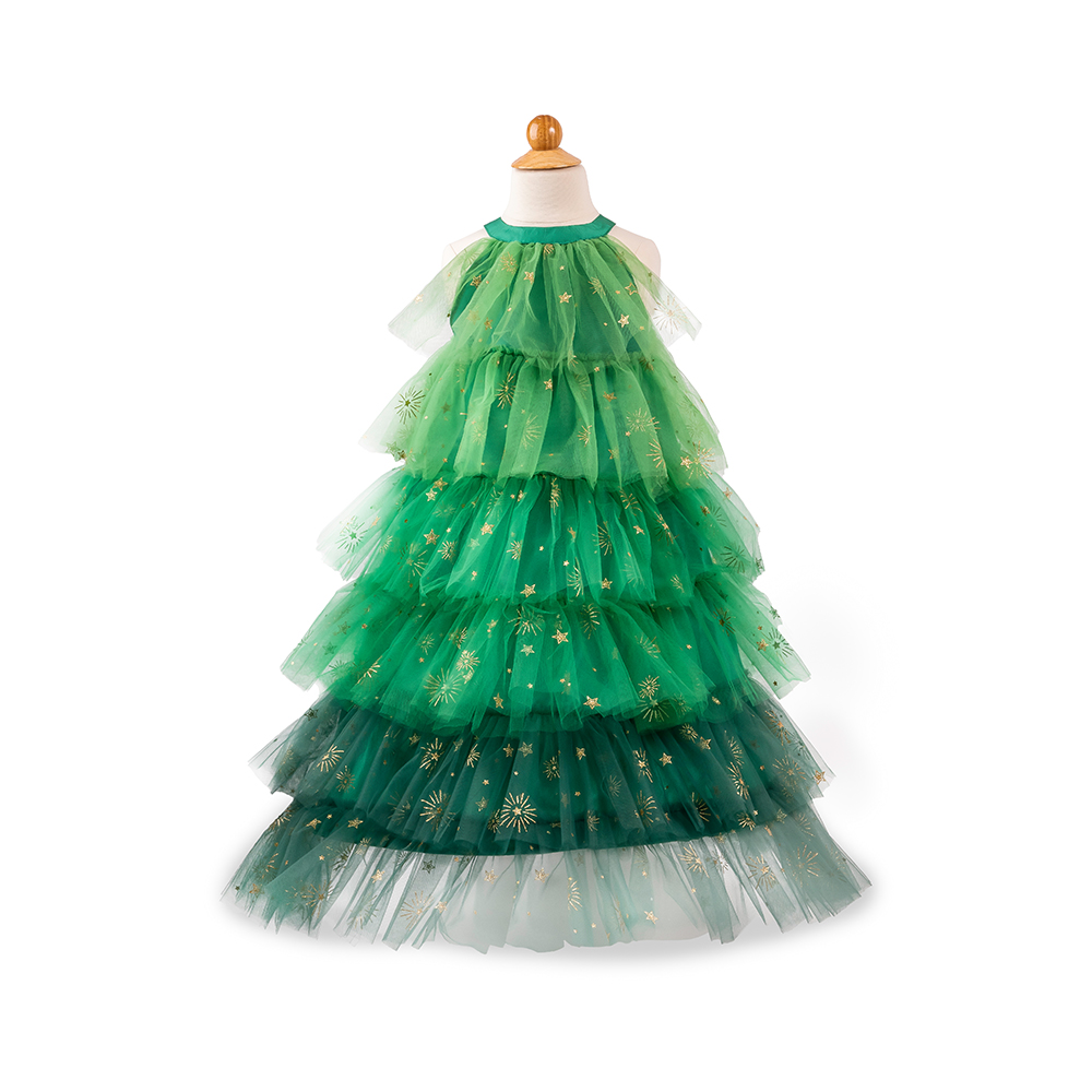 GREAT PRETENDERS CHRISTMAS TREE DRESS WITH HEADPIECE, SIZE US 7-8