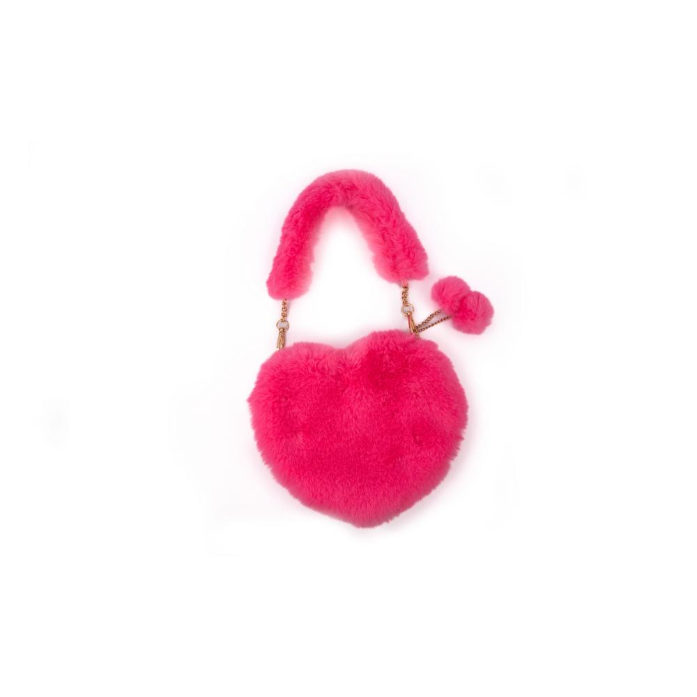 GREAT PRETENDERS PINKY PROMISE FURRY FUCHSIA PURSE