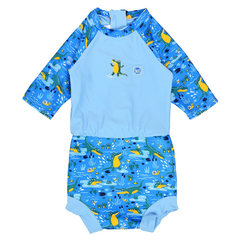 SPLASH HAPPY NAPPY SUNSUIT CROCODILE SWAMP LARGE 6-12 MONTHS