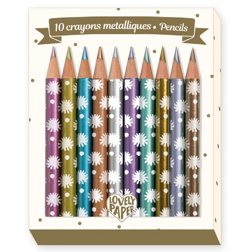 Djeco Pencils 10 Chichi mini metalic pencils