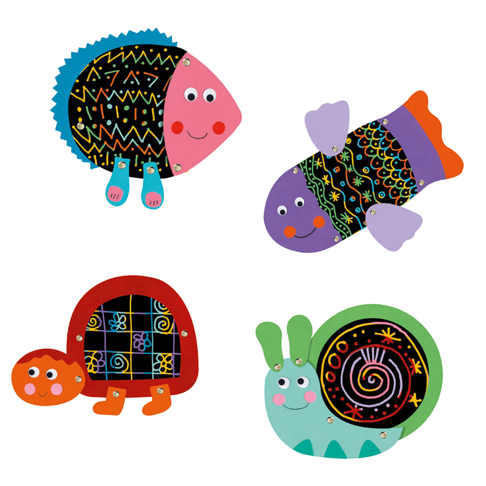 Djeco Design Small gifts - Scratch boards Scratch the funny animals