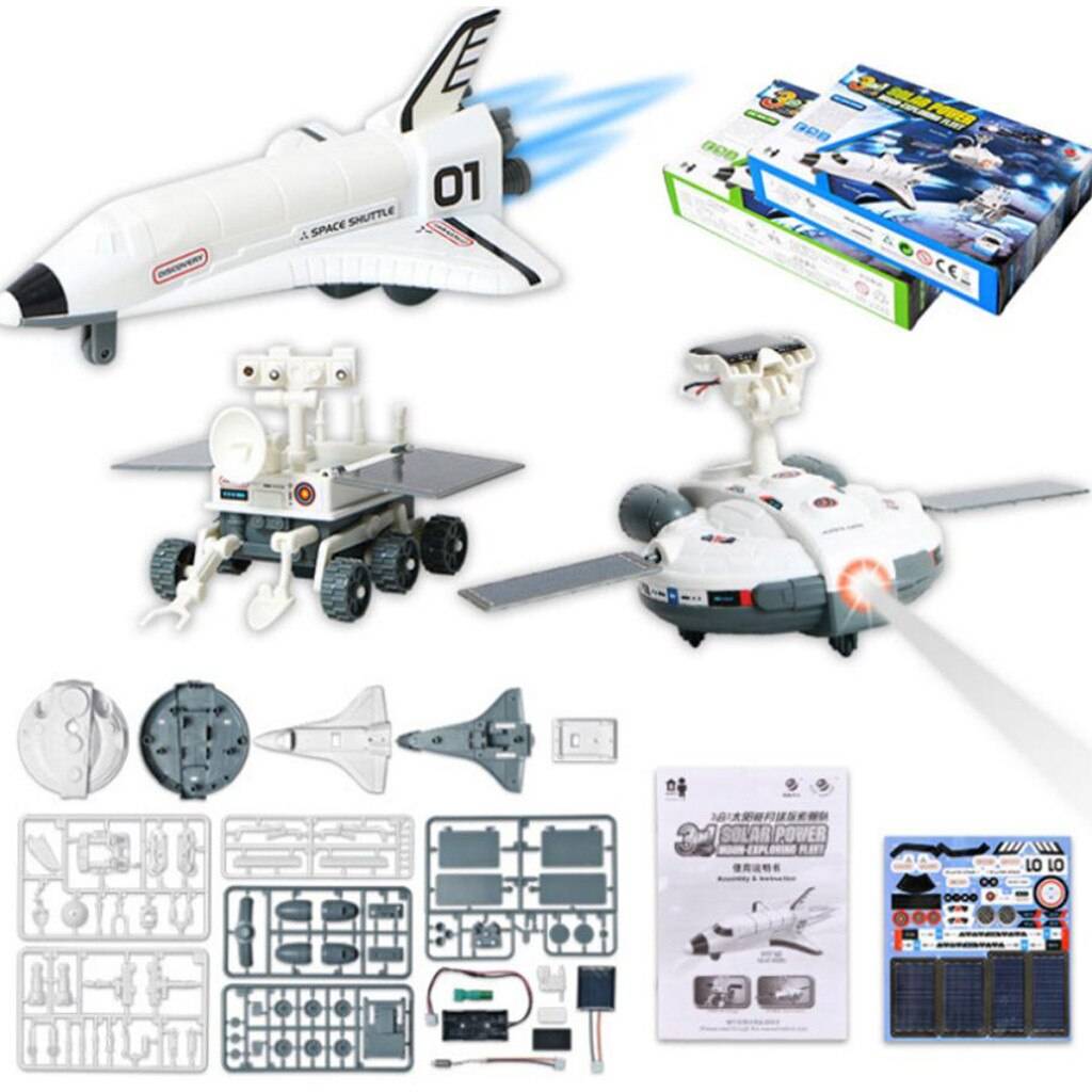 Solar three in one 'Space Shuttle-Moon buggy-Space station'