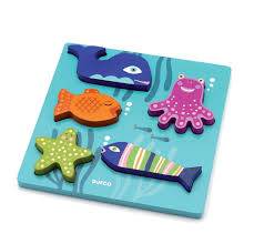 Djeco Wooden puzzles Sea animals