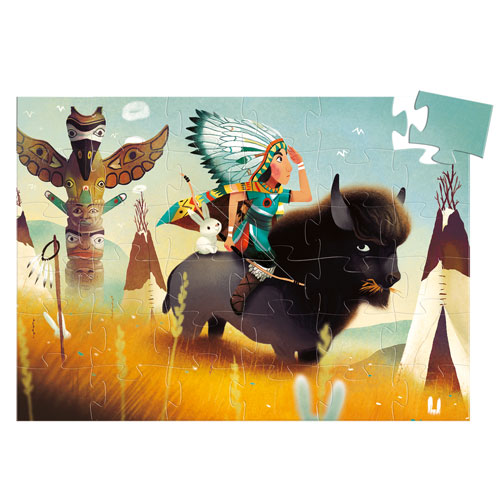 Djeco Silhouette puzzles Tatanka, Young Indian