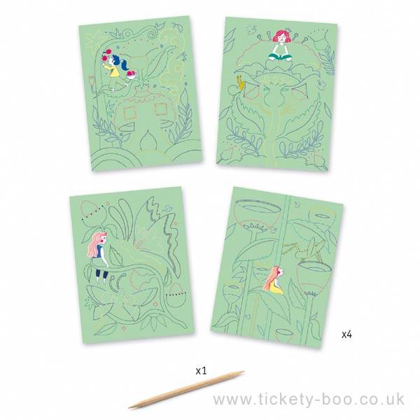DJECO SMALL GIFTS - SCRATCH CARDS FANTASY GARDEN