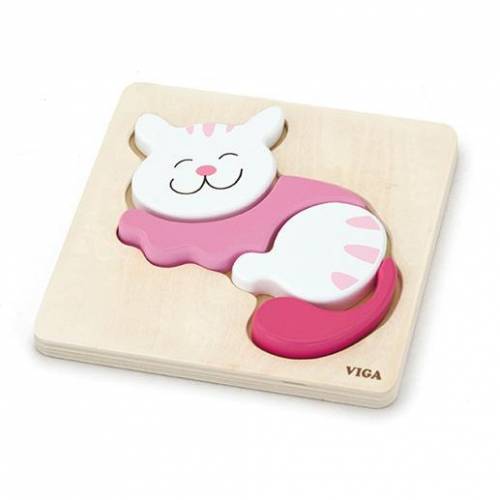 Wooden Shape Puzzle Cat