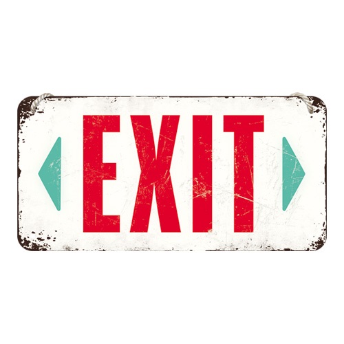 Nostalgic Hanging Sign Achtung Exit