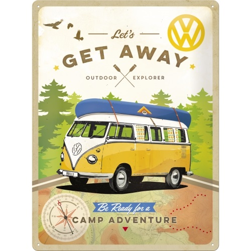 Nostalgic Tin Sign 30x40 cm VW Bulli - Let's Get Away!