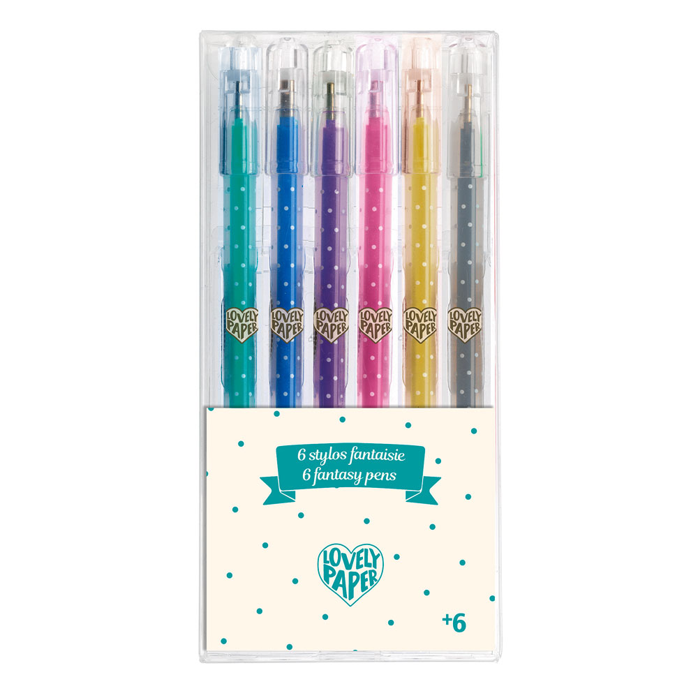 Djeco Gel Pens 6 glitter gel pens